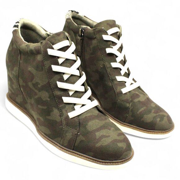 Dr. Scholl S Jones Women S Printed Lace-up Wedge Booties Fashionable and Comfort - Picture 1 of 8